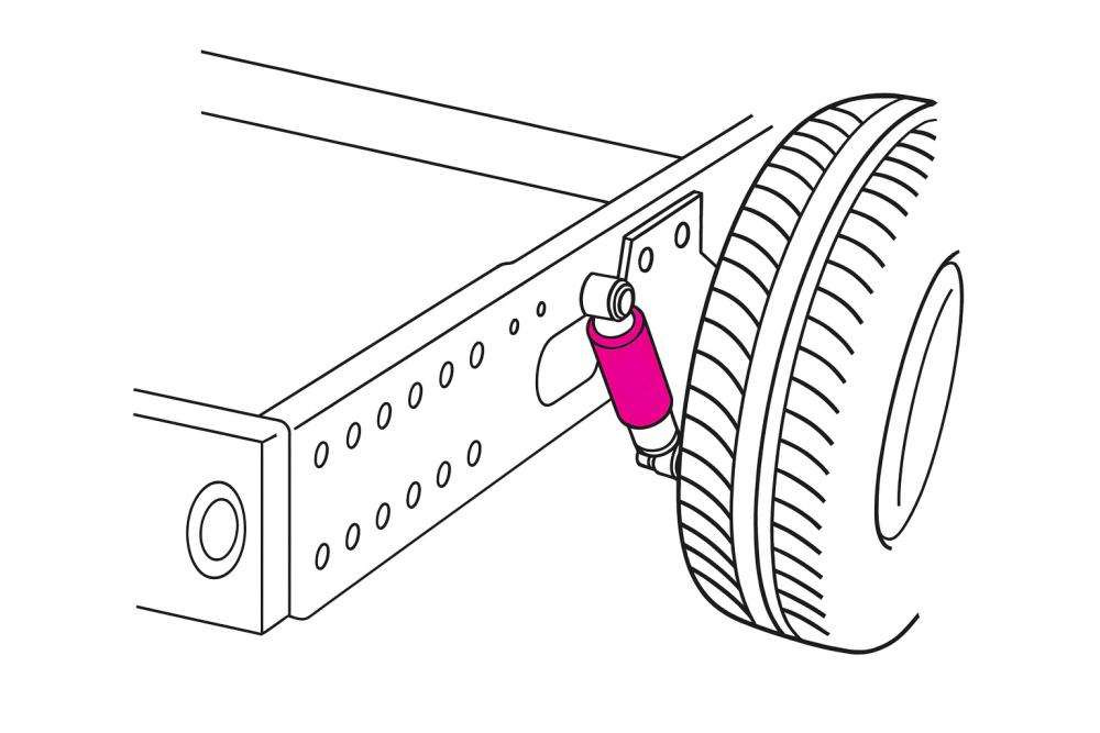Montage des amortisseurs d’essieu