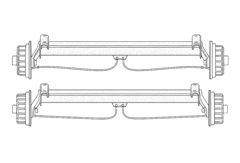 Essieux à suspension en caoutchouc carrés freinés avec freins de roue AL-KO