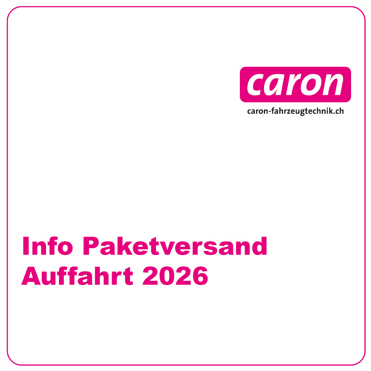 Infos Paketversand Auffahrt 2026