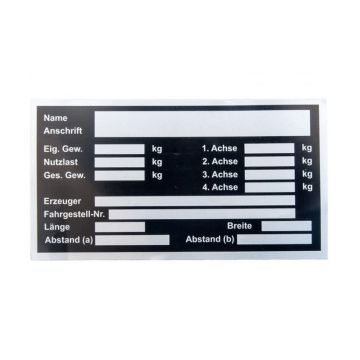 Typenschild neutral L=120 B=65