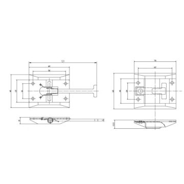 Türfeststeller inkl. Halter Set 67x40mm