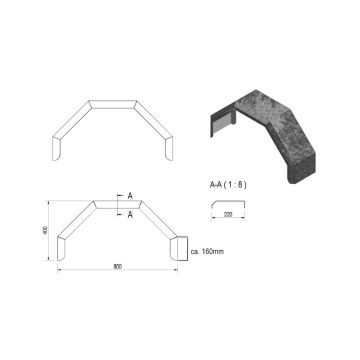 Kotflügel 220/800 Alu Riffelblech