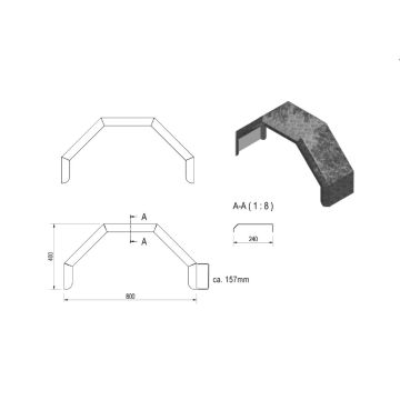 Kotflügel 240/800 Alu Riffelblech