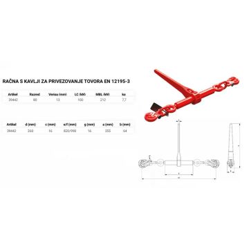 Ratschenlastspanner, Dicke 13 mm, Zugkraft 10000 kg  G8