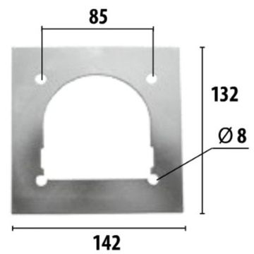 Zurrmulde - Gegenplatte 132 x142 x 2.5