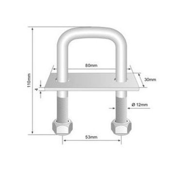 Zurrbügel "U" 53  M12  L 107