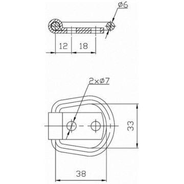 Anneau d'arrimage seul avec bride