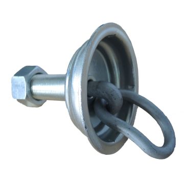 Anneau d'arrimage encastré, en forme d'assiette, rotatif