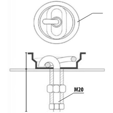 Zurrmulde Einbau, Tellerform drehbar 013003040