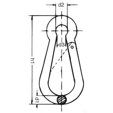 Karabinerhaken 140x12mm, verz.