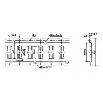Kombi-Zurrschiene  INOX    L 4530mm