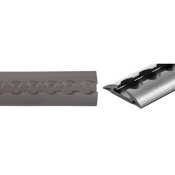 Rail airline construction, alu rond, noir anodisé