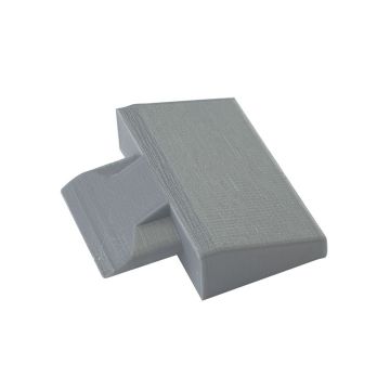Airlinekunststoff-Endstück, eckig, grau