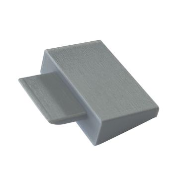 Airlinekunststoff-Endstück, eckig, grau