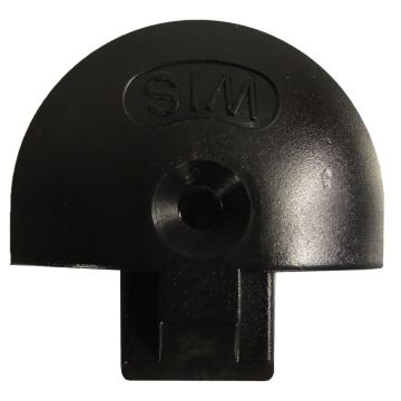 Airlinekunststoff-Endstück, rund, schwarz