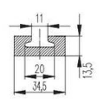 Airlineschiene Alu eckig eloxiert