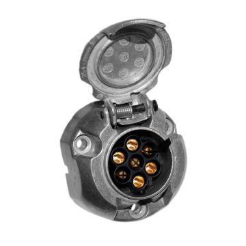 Steckdose 7-pol Alu oval  Jaeger, Höhe 50mm