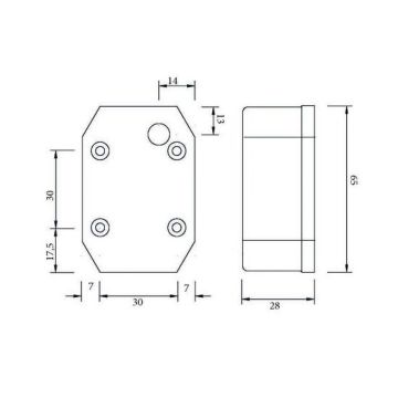 Feu de gabarit Aspöck Flexipoint  12-24V  gauche/droite