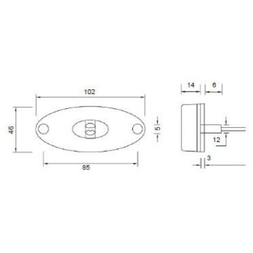LED feu de position latéral Flatpoint II 12/24V  (31-2309-027)