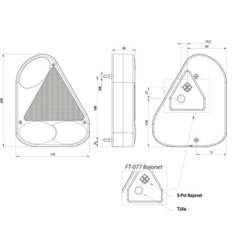 Schlussleuchte Fristom FT-077  links 014000830