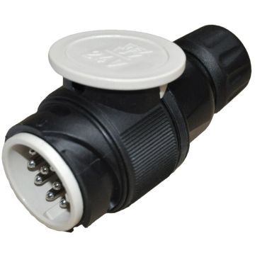 Fiche mâle 13-pol 24V plastique pivotant blanc