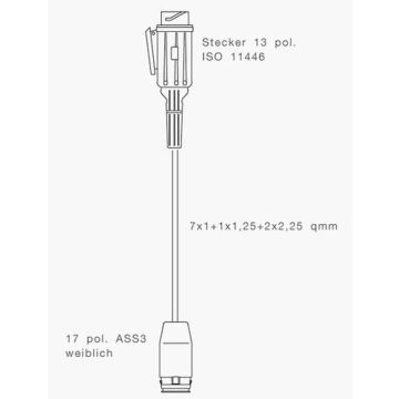 Aspöck Anschlusskabel 13pol  2m ASS3 DC 12V