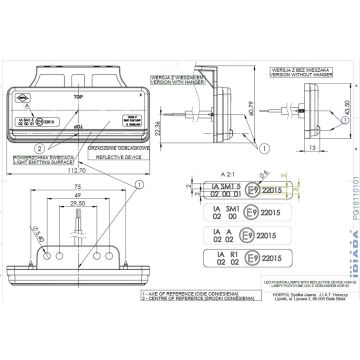 Feu de gabarit latéral LED jaune Horpol 12/24V