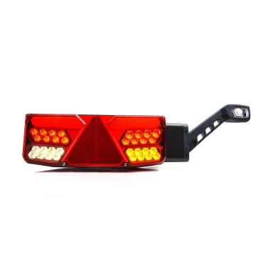 Feu arrière LED WAS 12V droit avec bras de contour