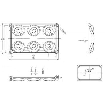 LED Innenleuchte 120x75x15,  12/24V