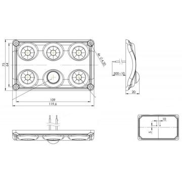 LED Innenleuchte 120x75x20, 12/24V