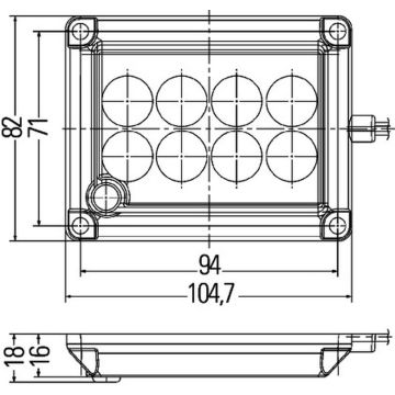 LED Innenleuchte Hella 105x82x18, 12/24V