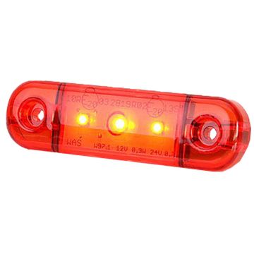 LED feu de position WAS 97  12/24V  rouge 3LED