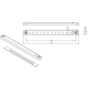LED feu intérieur  235x20  12V 01457282