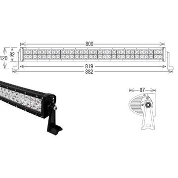 LED Light-Bar,  885x121x87 , 12/24V curved, Offroad