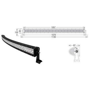 LED Light-Bar, 1140x121x87, 12/24V curved, Offroad