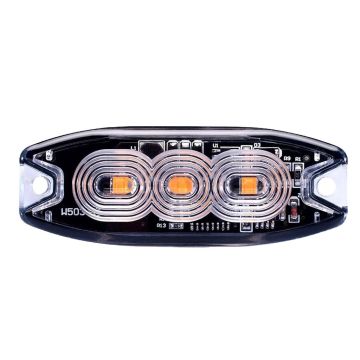 LED Blitzleuchte 12/24V, Lichtscheibe klar/Licht orange 01470036