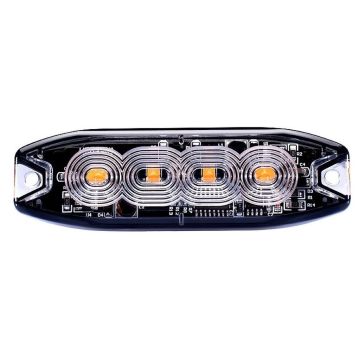 LED Blitzleuchte 12/24V, Lichtscheibe klar/Licht orange 01470037