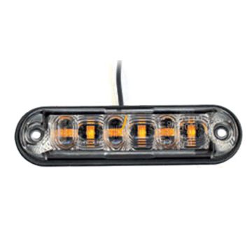 Feu clignotant à LED 12/24V, lentille transparente/lumière orange