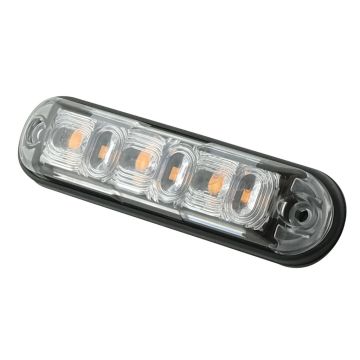 LED Blitzleuchte 12/24V, Lichtscheibe klar/Licht orange 01470040