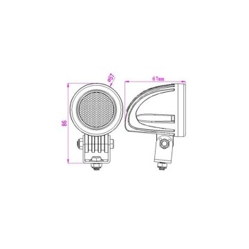 LED Arbeitsscheinw. Ø 57, 12/24V