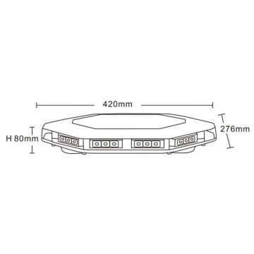 LED Mini Bar   420 x 276 x 80, 12/24V (Orange) 01470206