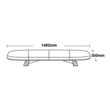 LED Mini Bar 1492 x 300 x 100, 12/24V jaune