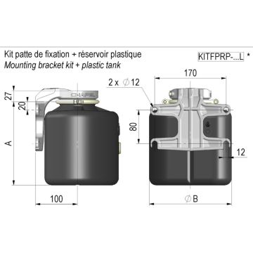 Adapter für Tank Kunststoff für hydr. Handpumpe Chapel
