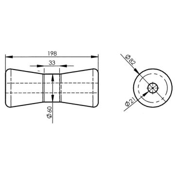 Kielrolle schwarz 82x198/21