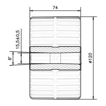 Galet de slip en polyuréthane bleu