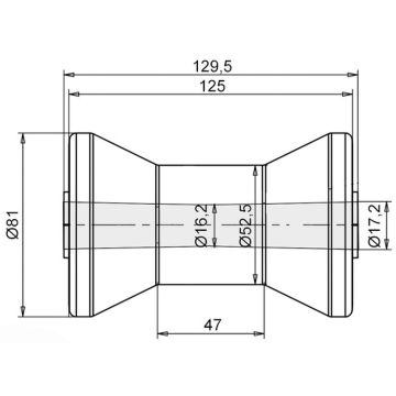 Kielrolle aus Polyurethan blau