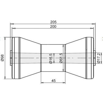 Kielrolle aus Polyurethan blau 017000608
