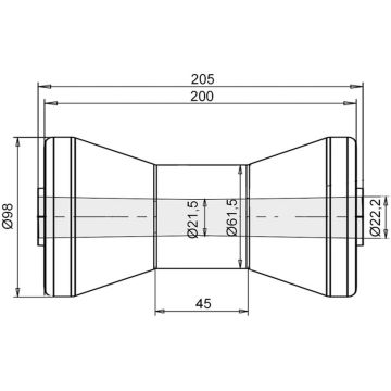 Kielrolle aus Polyurethan blau 017000609