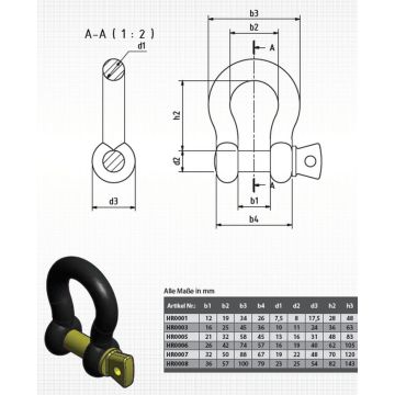 Manille arc G209 6.5 to