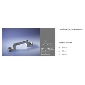 Pontet poignée 30mm, long. total 63mm